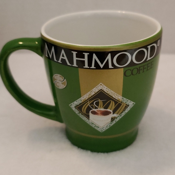 Mahmood Green Gold Graphic Spell Out Coffee Expresso Tea Mug - Picture 1 of 7